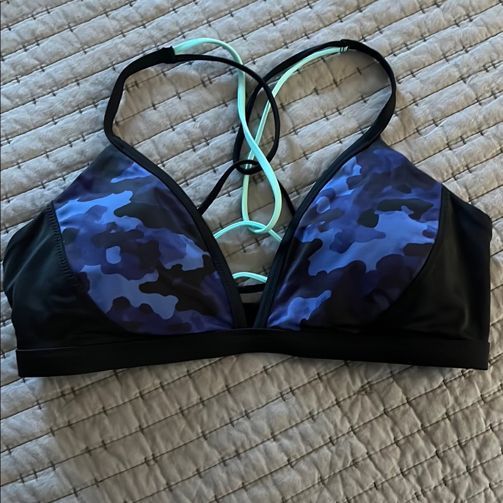 Victoria's Secret Blue Camo Bikini Top
